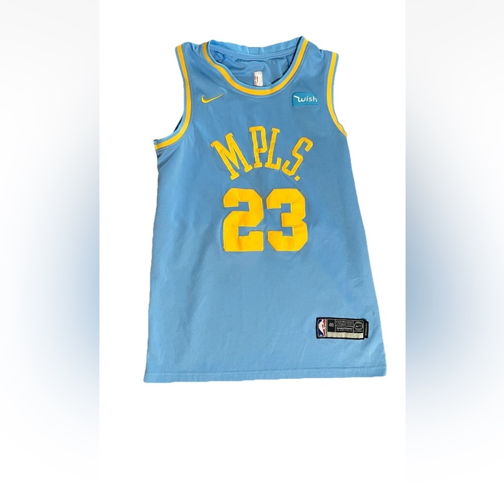 SzLg/48 LeBron James #23 NIKE MPLS Lakers Swingman Jersey ‘50s Throwback Blue